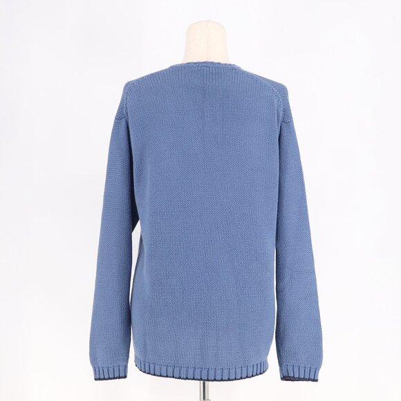 VINTAGE Y2K GAP '00 Men's Cotton Knit Crew Neck Sweater Faded Blue Size L - Picture 5 of 7